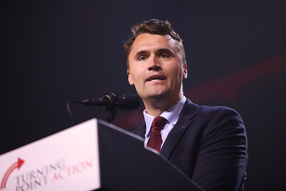 Charlie Kirk speaking with attendees at a "Chase the Vote" rally at Dream City Church in Phoenix, Arizona.